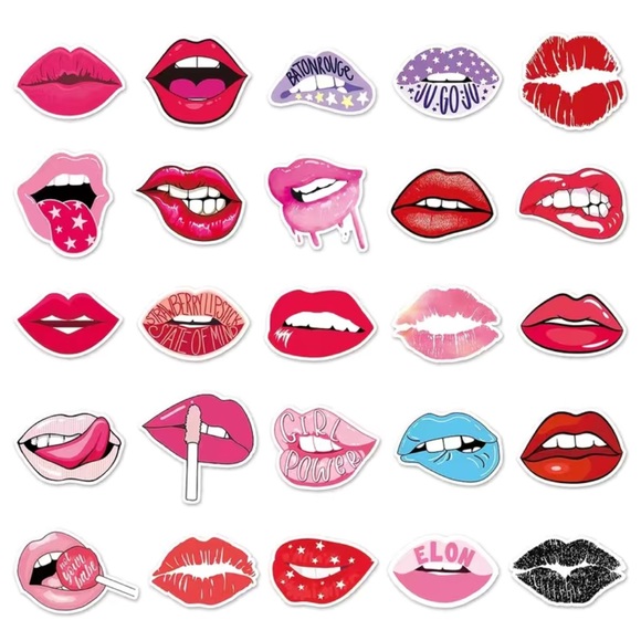 50 Cute Lip Stickers Vinyl Waterproof PRICE IS FIRM - Picture 4 of 6